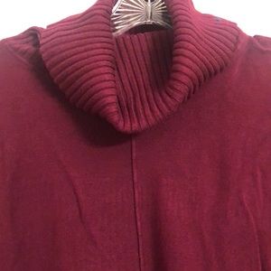 Tribal Cowl-Neck Sweater -Dark Red